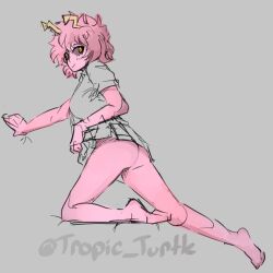 1girls ass mina_ashido my_hero_academia pink_hair pink_skin tropic_turtle