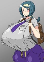 1girls backpack big_breasts blue_eyes blue_hair blue_shorts blush boob_tent bottomwear boynsc breasts clothed clothes clothing cosplay female female_only freckles freckles_on_face game_freak hips huge_breasts human human_only hyper_breasts juliana_(pokemon) juliana_(pokemon)_(cosplay) lana's_mother_(pokemon) large_breasts long_hair mature mature_female mature_woman milf mob_face mother necktie neckwear nishiki_(artist) pokemon pokemon_sm pokemon_sv school_uniform schoolgirl shorts solo solo_female thick thick_thighs thighs topwear wide_hips