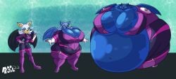 big_breasts blueberry_inflation breasts female inflation mad_n_evil rouge_the_bat sega sonic_(series) spherical_inflation sunken_head sunken_limbs