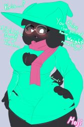 anthro chubby deltarune furry mojiuwu ralsei ripped_clothing rule_63 tagme