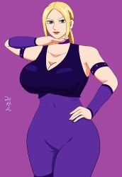 alluring big_breasts blonde_hair blue_eyes bodysuit cleavage namco nina_williams silf tekken tekken_1 tekken_2 tekken_3 tekken_tag_tournament みかん@リクエストお断り