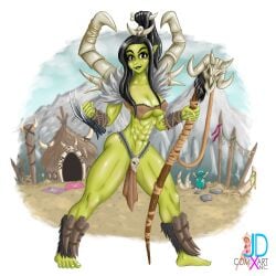 1girls fanart female female_only green-skinned_female green_skin jdcomixartnc jdcxart orc orc_female ork outside self_upload solo warhammer_(franchise) warhammer_fantasy