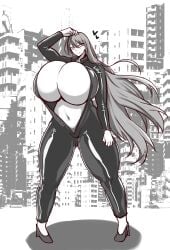 1girls big_breasts big_thighs black_and_white breasts busty chubby chubby_female cleavage curvy curvy_female enormous_breasts female female_only giant_breasts gigantic_breasts gigantic_thighs huge_breasts huge_thighs hyper_breasts large_breasts large_thighs long_hair massive_breasts massive_thighs monochrome original original_character semo solo solo_female thick_thighs thighs very_long_hair wide_thighs