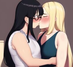 2girls ai_generated female female_only kissing lisa_wilbourn multiple_girls nai_diffusion parahumans stable_diffusion tattletale_(worm) taylor_hebert wildbow yuri