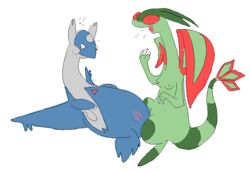 breasts color female female_latios female_only feral flygon genderswap_(mtf) interspecies latios multiple_females multiple_girls nintendo nipples nude pokemon pokemon_(species) pokemon_rse rule_63 side_view vulva yuri