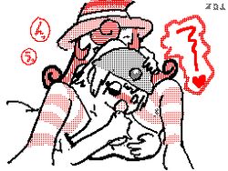 1boy 1girls animated ass blush fellatio femboy flipnote_studio goomba goombella handjob hat heart mario_(series) monochrome nintendo oral paper_mario partially_colored penan penis shadow_siren thigh_highs vivian_(paper_mario) witch_hat