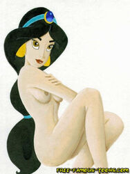 aladdin disney disney_princess female female_only free-famous-toons human nipples princess_jasmine solo