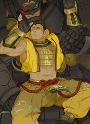 2boys abs armor bara clothing cum erection giant honda_tadakatsu human ieyasu_tokugawa lush male male_only multiple_boys muscle muscles nude pecs penis sengoku_basara size_difference sweat testicles tokugawa_ieyasu_(sengoku_basara) undressing wince yaoi