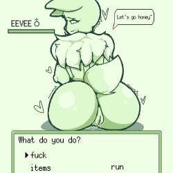 1:1 absurd_res anthro ass bodily_fluids chocomenta eevee english_text female generation_1_pokemon genital_fluids genitals hi_res looking_at_viewer monochrome nintendo pixel_art pokémon_(species) pokemon pokemon_(species) pokemorph profanity pussy pussy_juice solo text thick_thighs video_games