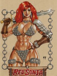 1girls chris_foulkes curvaceous curvy curvy_female curvy_figure female female_only hourglass_figure light-skinned_female light_skin red_hair red_sonja red_sonja_(comics) solo solo_female tagme voluptuous voluptuous_female