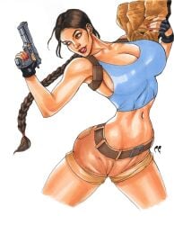 1girls bimbo chris_foulkes curvaceous curvy curvy_female curvy_figure female female_only hourglass_figure lara_croft lara_croft_(classic) light-skinned_female light_skin solo solo_female tagme tomb_raider voluptuous voluptuous_female