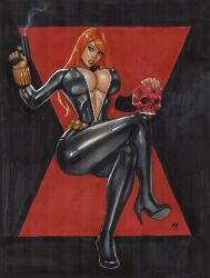 1girls black_widow_(marvel) chris_foulkes curvaceous curvy curvy_female curvy_figure female female_only hourglass_figure light-skinned_female light_skin marvel marvel_comics natasha_romanoff red_skull scarlett_johansson solo solo_female tagme voluptuous voluptuous_female