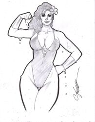 1girls amazon black_and_white black_hair chris_foulkes curvaceous curvy curvy_body curvy_female curvy_figure dc dc_comics diana_prince female female_only heroine hourglass_figure light-skinned_female light_skin one-piece_swimsuit solo solo_female superhero superheroine tagme themysciran voluptuous voluptuous_female wonder_woman wonder_woman_(series)