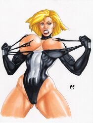 1girls blonde_hair blue_eyes chris_foulkes curvaceous curvy curvy_female curvy_figure dc dc_comics female female_only heroine hourglass_figure kara_zor-l karen_starr kryptonian light-skinned_female light_skin marvel marvel_comics power_girl solo solo_female spider-man_(series) straight_hair superheroine superman_(series) symbiote tagme venom venom_(marvel) voluptuous voluptuous_female