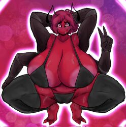 <3_eyes 1girls 2_toes 4_arms ant ant_girl antennae anthro areolae arms_behind_head big_areola big_breasts bikini bikini_bottom bikini_top black_sclera blush breasts cameltoe crouching dantheartist69 female heart_eyes huge_breasts legwear magenta_hair original original_character peace_sign pink_areola red_body seductive solo squatting sweating sweaty sweaty_breasts sweaty_thighs thick_thighs thighhighs thunder_thighs tied_hair v_sign velvet_the_ant voluptuous voluptuous_female