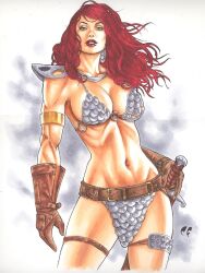 1girls chris_foulkes curvaceous curvy curvy_female curvy_figure female female female female_only hourglass_figure light-skinned_female light_skin red_sonja red_sonja_(comics) solo solo_female tagme voluptuous voluptuous_female