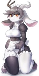 absurd_res anthro black_body blush bovid breasts camel_toe caprine clothing female genital_outline goat hair healingpit hi_res looking_at_viewer mammal pussy_outline simple_background solo underwear white_background white_body wormwood_(landosell1)