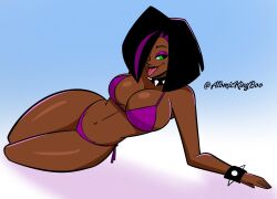 1girls artist_name athletic athletic_female atomickingboo big_ass big_breasts breasts bust busty cleavage curvaceous curvy curvy_figure dark-skinned_female dark_skin eyebrows eyelashes eyes female female_focus green_eyes hair hips hourglass_figure kassandra_(atomickingboo) kassandra_cruz large_breasts original original_character purple_hair purple_lips short_hair thick thick_ass thick_legs thick_thighs voluptuous watermark wide_hips