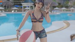 1girls alluring bandai_namco beach_ball bikini breasts hirano_miharu miharu_hirano mura_tpg namco namco_bandai swimming_pool tekken tekken_4 tekken_tag_tournament_2 twitter wallpaper