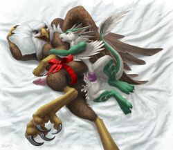 accipitrid accipitriform ahjeti_(character) alcander animal_genitalia anthro athletic avian bald_eagle beak bird black_claws bodily_fluids bow_ribbon brown_body brown_feathers clawed_fingers claws cloacal cloacal_penetration cum dragon dsw7 duo eagle erection feathers fur furred_dragon genital_fluids genital_slit genitals green_body green_eyes green_fur hi_res knot larger_penetrated licking male male/male male_penetrated male_penetrating male_penetrating_male penetration sea_eagle sex size_difference slit small_dom_big_sub talon_hands talons toe_claws tongue tongue_out white_body white_feathers white_fur winged_arms wings yellow_eyes