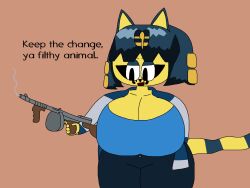 2022 animal_crossing ankha ankha_thompson_(user3345) big_breasts breasts cleavage english_text female nintendo solo tagme tail team_fortress_2 team_fortress_2_font text thatsimpyguy