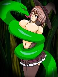 big_breasts coiled darkhen1410 koooon_soft koooonsoft_witch_girl snake snake_coil snake_tongue