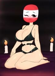 1girls austria_(countryhumans) big_breasts candle countryhumans countryhumans_edit countryhumans_girl edit flawsystyle thick_thighs