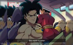 ass ass_focus big_ass broly broly_(dragon_ball_z)_1993 dragon_ball dragon_ball_z female he_wants_to_order kale meme selfie she_wants_to_order shounen_jump snowloopi tagme topless