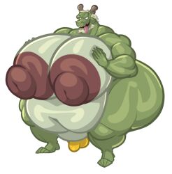 1boy big_ass big_breasts bobthetanuki bulge busty busty_boy daddy_milkers dragon extrasizedbob horns huge_breasts huge_nipples male_only male_tits male_with_breasts overweight overweight_male pressing_breasts_together tagme tappei_midoriya