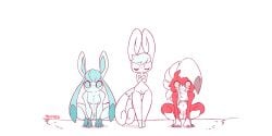 2d 2d_animation 3girls 4th_of_july animated anthro anthro_on_anthro big_breasts blue_eyes blue_fur blush breasts casual_nudity claws color covering_breasts digital_media_(artwork) diives eeveelution excited feet female female_only furry furry_only glaceon hips jumping larger_female lycanroc meowstic nintendo nude nude_female paws pokémon_(species) pokemon pussy red_fur short_playtime shy simple_background size_difference smaller_female smile squatting tail text text_bubble thick_thighs trio white_fur yellow_eyes