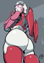 1girls arcee arcee_(rotb) ass big_ass big_breasts breasts bubble_butt female female_only hasbro huge_ass large_ass looking_at_viewer looking_back paramount_pictures robot robot_girl solo thick_thighs transformers transformers_rise_of_the_beasts wide_hips zestysauce