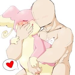 1boy 1girls absurd_res aka_leopard anthro audino blush closed_eyes duo faceless_character faceless_human faceless_male female female_penetrated finger_fuck fingering generation_5_pokemon genitals hand_on_another's_face hand_on_another's_head hand_on_face hand_on_head hi_res human interspecies larger_male male male/female male_penetrating male_penetrating_female mammal nintendo open_mouth pink_body pokemon pokemon_(species) pokephilia pussy simple_background size_difference smaller_female vaginal_penetration video_games white_background yellow_body