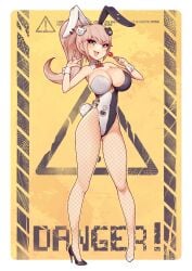 alternate_version_available breasts bunny_ears bunny_girl bunnysuit cleavage danganronpa danganronpa:_trigger_happy_havoc danganronpa_1 female_only high_heels huge_breasts junko_enoshima large_breasts lollipop smooth_skin thighs virus-g