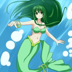 green_eyes green_tail mermaid mermaid_girl mermaid_melody_pichi_pichi_pitch mermaid_tail png rina_toin tail touin_rina