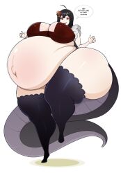 1girls bbw big_belly dialogue fat huge_ass huge_belly huge_breasts hyper hyper_belly hyper_pregnancy looking_at_viewer outie_navel overweight overweight_female pregnant saavlewd snake_girl snake_tail solo tagme thick_thighs thighhighs virtual_youtuber wide_hips zeruxu