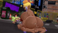 1boy 1girls 3d big_ass big_breasts brown_skin dra111_(artist) dragon316 frye_(splatoon) inkling_boy nintendo pink_eyes pointy_ears riding splatoon splatoon_(series) splatoon_3 tagme the_big_dicked_lime_inkling yellow_eyes yellow_hair