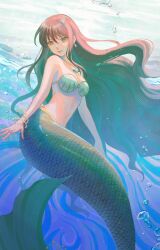 female green_eyes green_tail mermaid mermaid_girl mermaid_melody_pichi_pichi_pitch mermaid_tail png rina_toin touin_rina underwater water