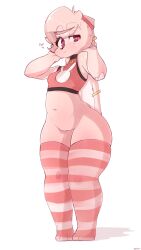 2020 anthro canndy_(neceet) color cute digital_drawing_(artwork) digital_media_(artwork) furry neceet oc original original_character pink_eyes pink_fur rabbit stockings tank_top