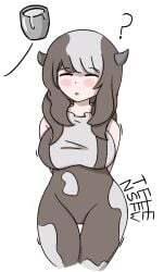 arms arms_behind_back ass big_ass big_breasts big_butt blush breasts cow cow_(dangoheart_animation) cow_(minecraft) cow_ears cow_girl cow_horns cow_humanoid cowgirl dangoheart dangoheart_animation female female_focus gray_clothing gray_hair gray_shirt grey_clothing grey_hair grey_shirt hands_behind_back huge_breasts large_ass large_breasts legs milk milk_bucket minecraft minecraft_anime minecraft_mob propositioning question_mark sfw shirt short_hair shortstack sleeveless sleeveless_shirt suspenders telensfw thick_ass thick_hips thick_legs thick_thighs thighs thighs_large thighs_together