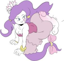 artist_request ass bare_shoulders breasts clothed ghost_girl lah pale_skin penis_on_ass purple_hair smile sonic_(series) source_request teasing white_body