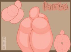 anthro anus ass big_butt butt_focus cheexy female hi_res lagomorph leporid mammal paprika_(cheexy) rabbit raised_tail simple_background solo thick_thighs