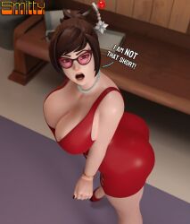 1girls 3d 3d_(artwork) asian_female ass ass_in_dress big_ass big_breasts big_butt blender_(software) blizzard_entertainment bubble_butt busty female female_only fingernails glasses large_ass large_breasts mei_(overwatch) nail_polish overwatch red_nails smitty34 solo solo_female tagme tight_clothing tight_dress voluptuous