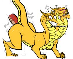 anal anal_sex dragon duo edit feral godzilla_(series) hydra hydra_problems king_ghidorah male male/male mintyfreshtea offscreen_character penetration questionable_consent scalie toho