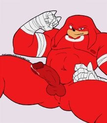 anthro balls bandages boner echidna erection flexing furry knuckles_the_echidna male male_only muscles penis puri_porn purico red_body sega solo solo_male sonic_(series) sonic_boom sonic_the_hedgehog_(series) spread_legs