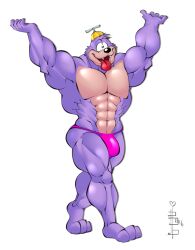 anthro bobthetanuki dizzy_devil fur male male_only muscular muscular_male solo_male tiny_toon_adventures