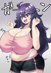 1girls bbw booty_shorts breasts chubby chubby_female codeorange162 dolphin_shorts embarrassed female female_only hex_maniac high_waisted_thong huge_breasts large_breasts light-skinned_female light_skin long_hair navel nintendo pokemon pokemon_xy purple_eyes purple_hair short_shorts shorts sports_bra sportswear thong venus_body very_long_hair voluptuous