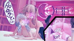 1futa 1girls 3d animal_ears areolae bed bedroom behind_view blue_hair bookshelf breasts censored color creampie cum cum_drip cum_in_pussy cum_in_uterus cum_inside cum_pool cumpool duo ear_piercing erect_nipples erect_penis erection female footwear full-package_futanari futa futa_on_female futa_on_top futanari heels hololive indoors intersex koi_s3 laying_down laying_on_bed legs_up lion_ears lion_girl looking_at_another looking_at_partner motion_lines multiple_angles nipples onomatopoeia open_mouth penetration penis penis_in_pussy pussy ripped_stockings sex sex_from_behind shishiro_botan shoes speech_bubble steam steaming_body steamy_breath stockings thighhighs vagina vaginal_penetration vaginal_sex virtual_youtuber visible_breath womb x-ray yellow_eyes yukihana_lamy