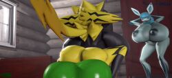 3d anthro breasts_bigger_than_head furry glaceon hyper hyper_balls hyper_penis large_breasts massive_breasts mudkip pokémon_(species) pokemon pokemon_(species) rgtdwtbr zeraora