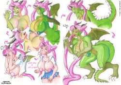 1girls ass_expansion big_breasts bishoujo_senshi_sailor_moon brainwashing breast_expansion breasts chibi_usa claws clothing corruption dragon dragon_girl enemy_conversion eye_color_change female female_only giant_breasts green_skin huge_ass huge_breasts identity_death large_breasts locofuria monsterification nipples skin_color_change skirt smooth_skin solo thick_thighs thigh_expansion transformation