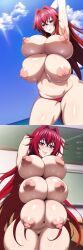 4_breasts 6_breasts ai_generated arm_behind_head arms_up artist_request bangs beach belly big_breasts breasts classroom demon demon_girl high_school_dxd huge_breasts long_hair multi_breast nai_diffusion naked nude ocean outside panties red_eyes red_hair red_panties rias_gremory smile stable_diffusion tetra_ai thick_thighs very_long_hair wide_hips